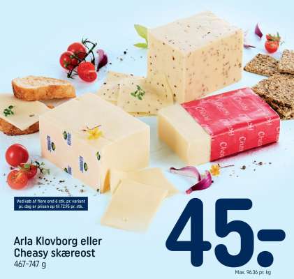 Arla Klovborg eller Cheasy skæreost