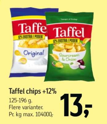 Taffel chips + 12%