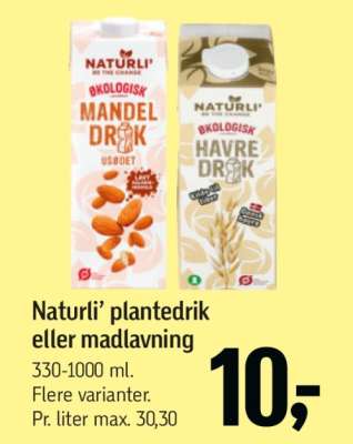 Naturli' plantedrik eller madlavning