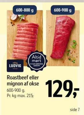 Roastbeef eller mignon af okse