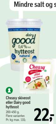 Cheasy skiveost eller Dairy good hytteost