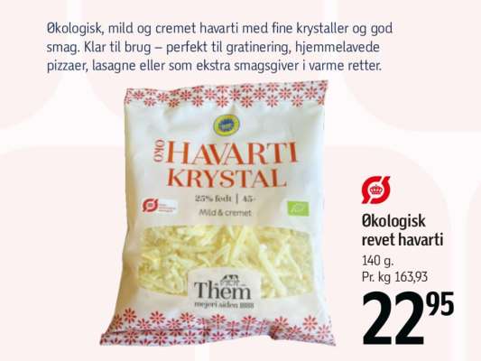 Økologisk revet havarti