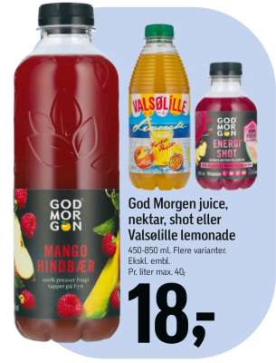 God Morgen juice, nektar, shot eller Valsølille lemonade