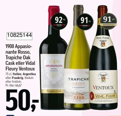 1908 Appassionante Rosso, Trapiche Oak Cask eller Vidal Fleury Ventoux