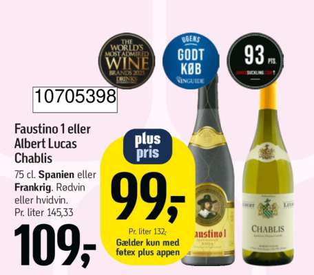 Faustino 1 eller Albert Lucas Chablis