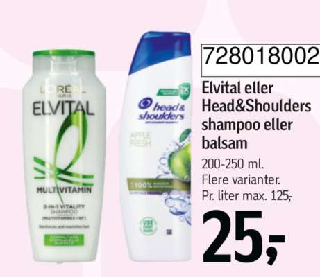 Elvital eller Head&Shoulders shampoo eller balsam