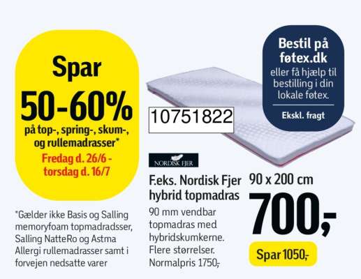 Nordisk Fjer hybrid topmadras