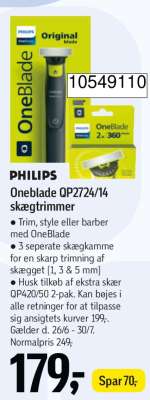 PHILIPS Oneblade QP2724/14 skægtrimmer