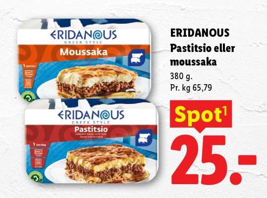 ERIDANOUS Pastitsio eller moussaka