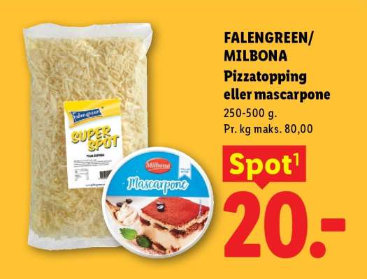 FALENGREEN/MILBONA Pizzatopping eller mascarpone