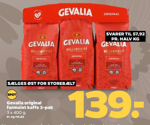 Gevalia original formalet kaffe 3-pak