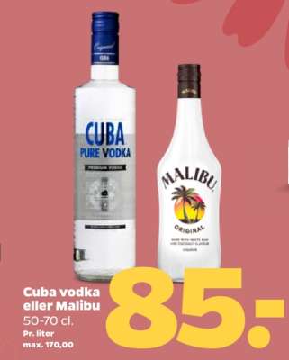 Cuba vodka eller Malibu