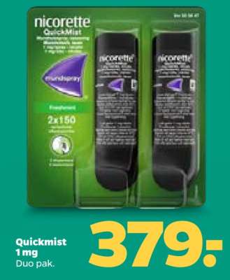Nicorette Quickmist 1 mg Duo pak.