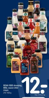 REMA 1000 dressing, BBQ sauce eller mayo