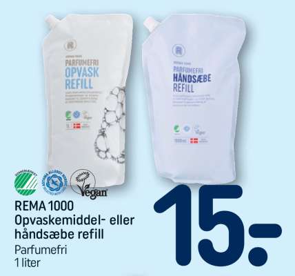 REMA 1000 Opvaskemiddel- eller håndsæbe refill