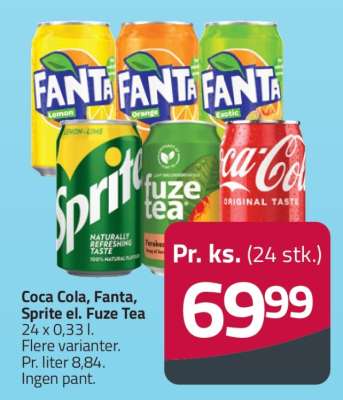 Coca Cola, Fanta, Sprite el. Fuze Tea
