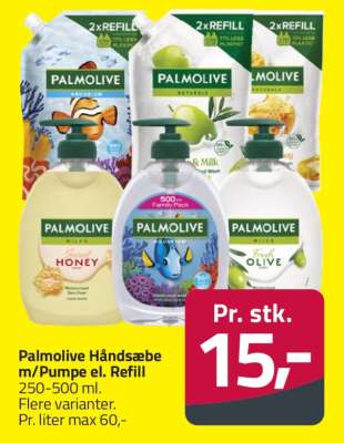 Palmolive Håndsæbe m/Pumpe el. Refill