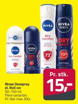 Nivea Deospray el. Roll-on