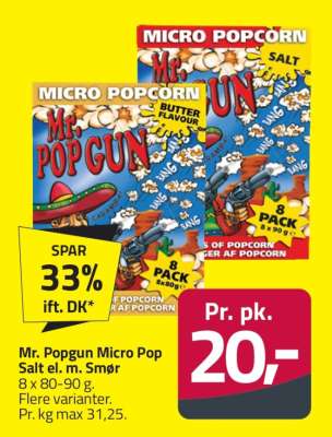 Mr. Popgun Micro Pop Salt el. m. Smør
