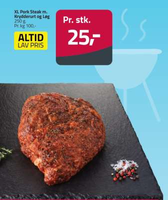 XL Pork Steak m. Krydderurt og Løg