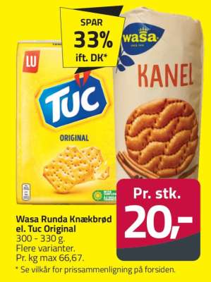 Wasa Runda Knækbrød el. Tuc Original
