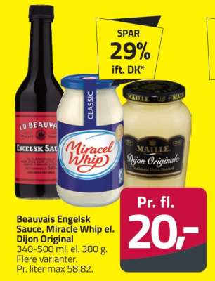 Beauvais Engelsk Sauce, Miracle Whip el. Dijon Original