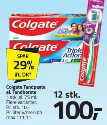 Colgate Tandpasta el. Tandbørste