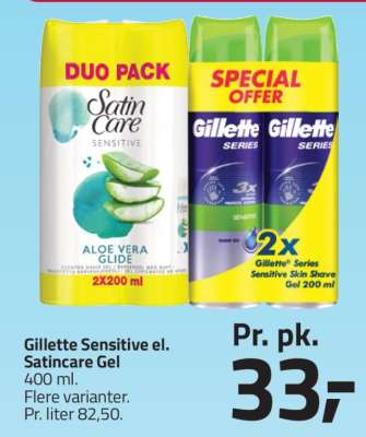 Gillette Sensitive el. Satincare Gel