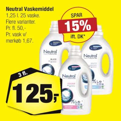 Neutral vaskemiddel