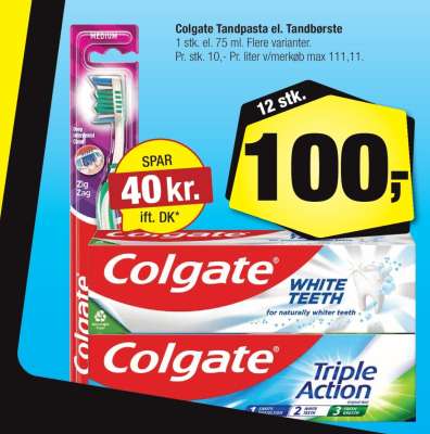 Colgate Tandpasta el. Tandbørste