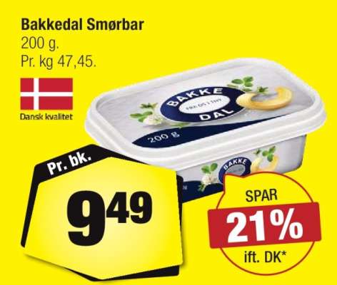Bakkedal smørbar