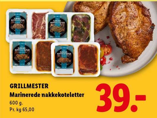 GRILLMESTER Marinerede nakkekoteletter