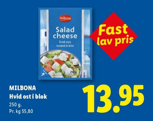 MILBONA Hvid ost i blok