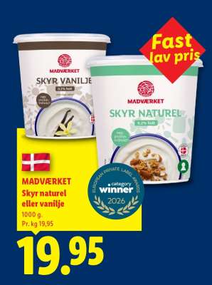 MADVÆRKET Skyr naturel eller vanilje