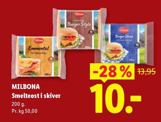 MILBONA Smelteost i skiver