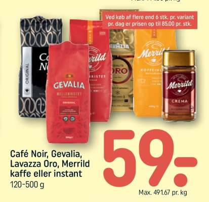 Café Noir, Gevalia, Lavazza Oro, Merrild kaffe eller instant