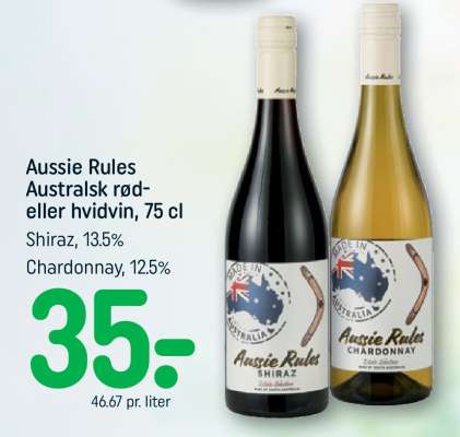 Aussie Rules Australsk rød- eller hvidvin 75 cl