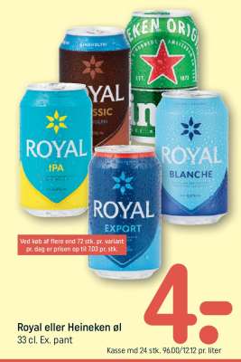 Royal eller Heineken øl