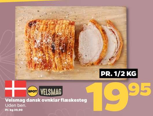 Velsmag dansk ovnklar flæskesteg