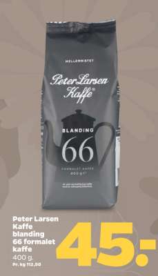 Peter Larsen Kaffe blanding 66 formalet kaffe