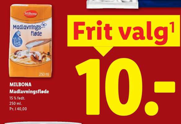 MILBONA Madlavningsfløde