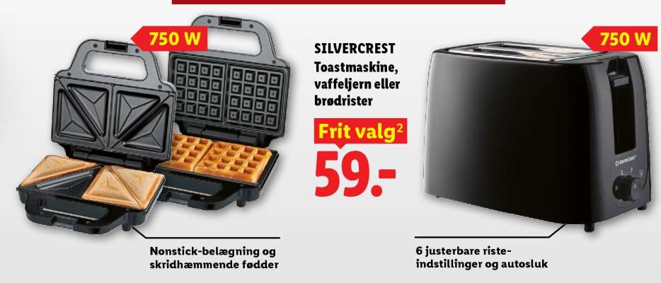 SILVERCREST Toastmaskine, vaffeljern eller brødrister