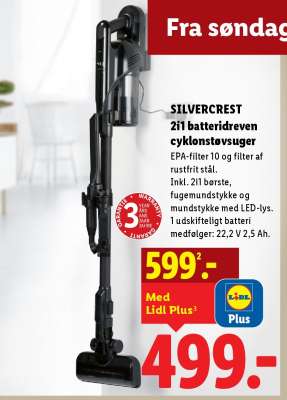 SILVERCREST 2i1 batteridreven cyklonstøvsuger