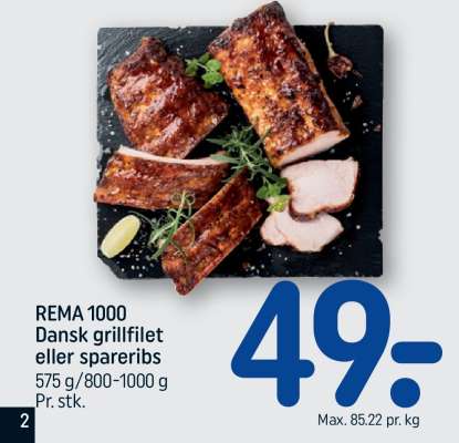 REMA 1000 Dansk grillfilet eller spareribs