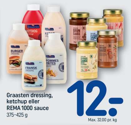 Graasten dressing, ketchup eller REMA 1000 sauce