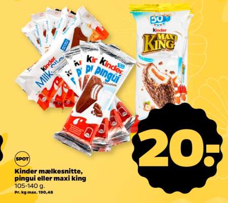 Kinder mælkesnitte, pingui eller maxi king