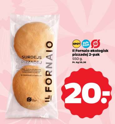 Il Fornaio økologisk pizzadej 2-pak