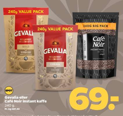 Gevalia eller Café Noir instant kaffe 240 g