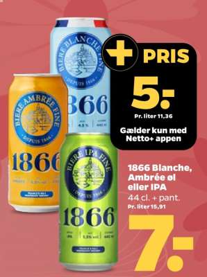 1866 Blanche, Ambrée øl eller IPA