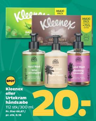 Kleenex eller Urtekram håndsæbe